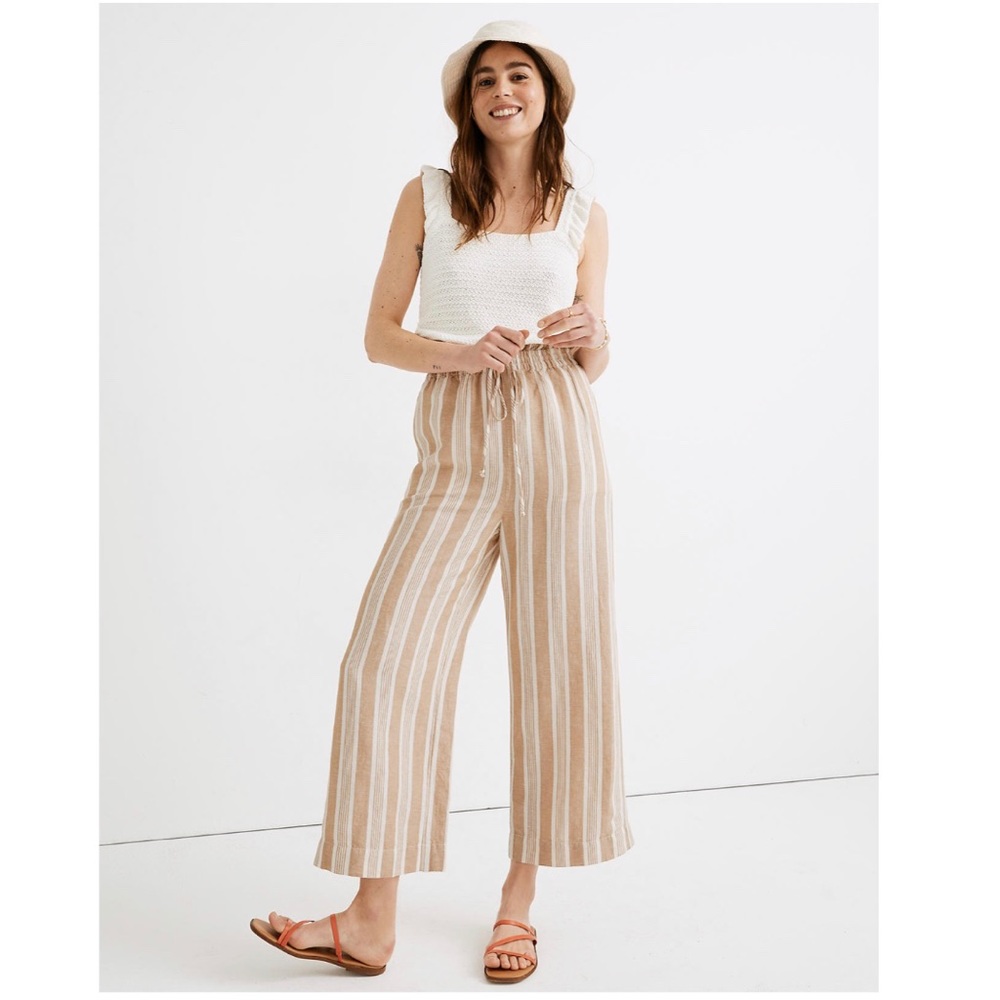 Madewell Smocked Huston Crop Pants | S